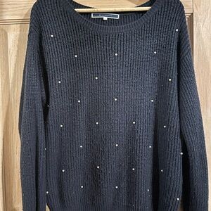 Chic Black Sweater with Stud Details